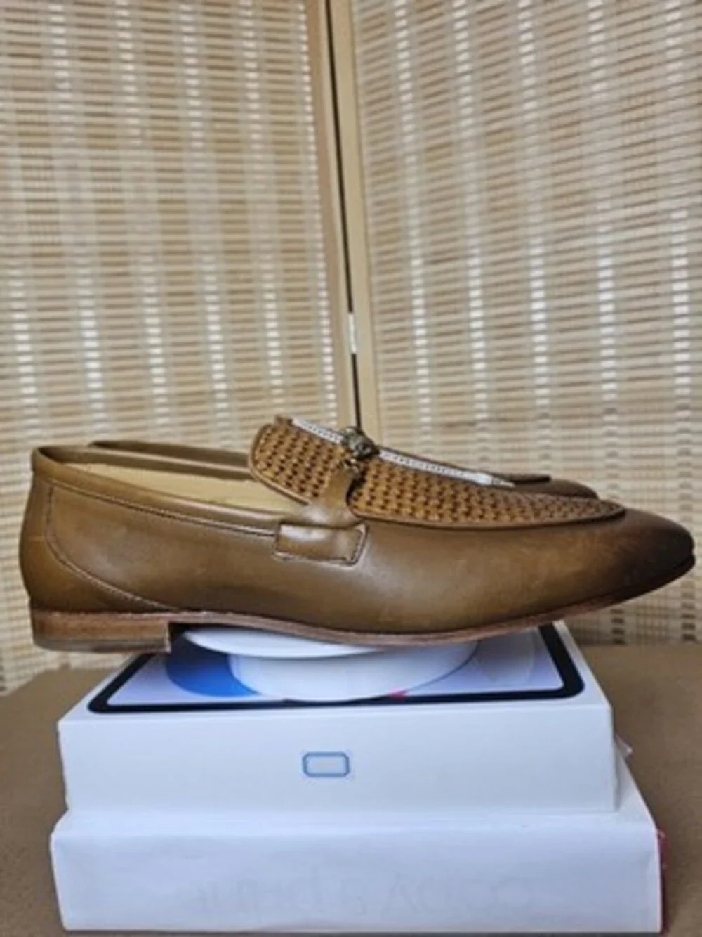 Kurt Geiger London Ali Woven Bit Loafers Men's Brown Leather US 13 EU 47 New
